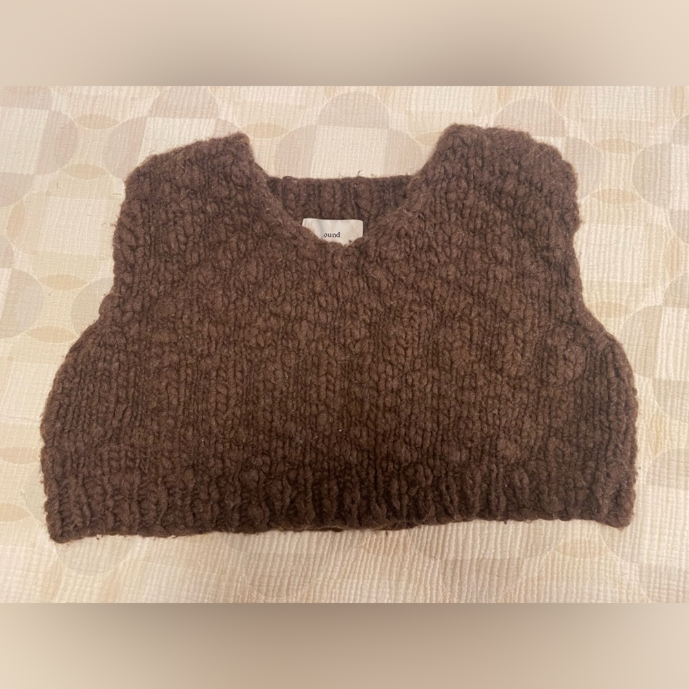 Elegant Brown V-Neck Sweater Vest